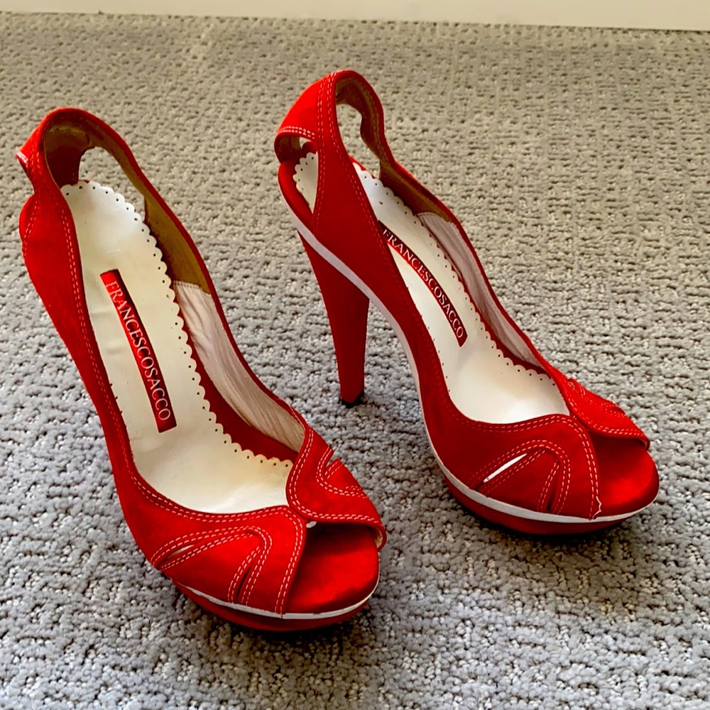 Vintage suede Italian high heels shoe